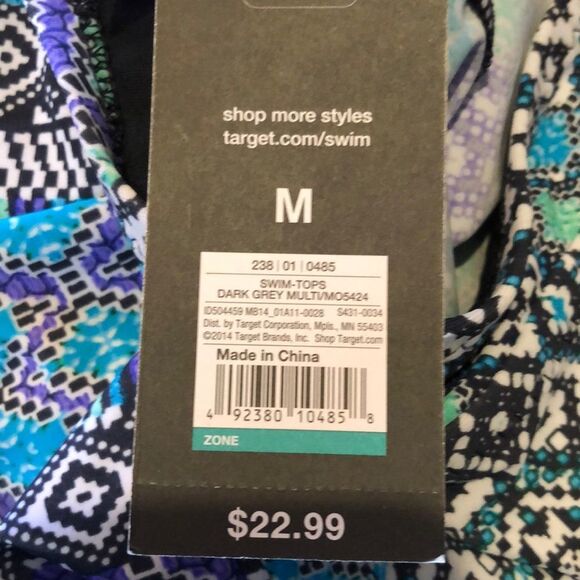 Mossimo NWT Geometric Print Tankini Top M - Picture 6 of 10